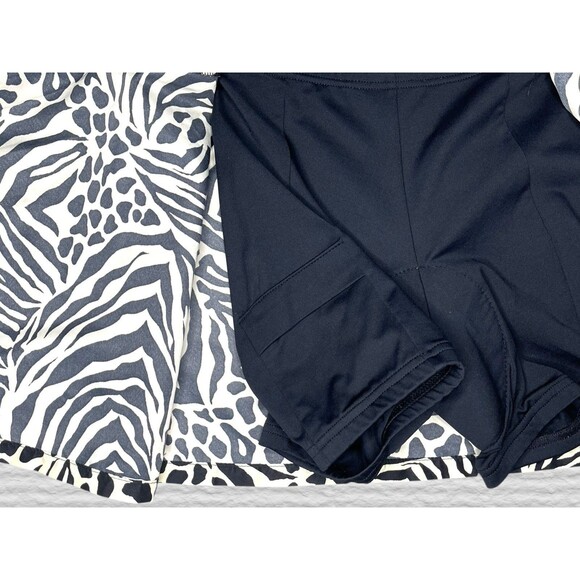 Terry Precision Cycling Bike Wrap Skirt Skort Womens MED Black White Zebra Print - Picture 6 of 9